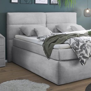 Boxspringbett Omaha, grau, 200 x 220 cm