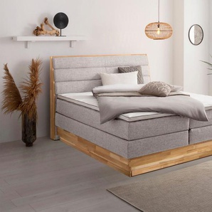 Boxspringbett OTTO PRODUCTS Jenna Komplettbetten Gr. Flachgewebe Polyester ohne LED-Beleuchtung, mit Basic-Topper LED-Beleuchtung, Liegefläche B/L: 180 cm x 200 cm Betthöhe: 69 cm, Gewicht bis: 100 kg + 100 kg H3 + H3, 7-Zonen-Taschen-Federkernmatratze,