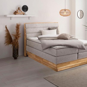 Boxspringbett OTTO PRODUCTS Jenna Komplettbetten Gr. Flachgewebe Polyester ohne LED-Beleuchtung, mit Premium-Topper LED-Beleuchtung, Liegefläche B/L: 160 cm x 200 cm Betthöhe: 69 cm, Gewicht bis: 80 kg + 80 kg H2 + H2, 7-Zonen-Taschen-Federkernmatratze,