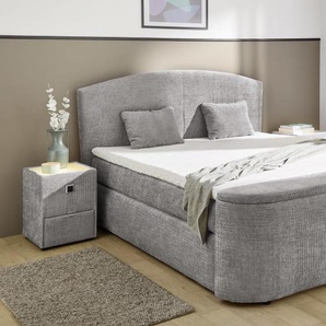 Boxspringbett Pia Max, hellgrau, 180 x 200 cm