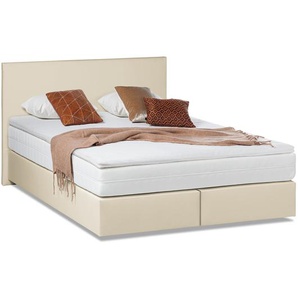 Boxbett Ramona Kunstleder 140 x 200cm Kunstleder Beige/Beige