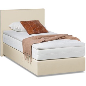 Boxbett Ramona Kunstleder 90 x 200cm Kunstleder Beige/Beige