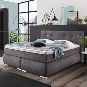 Boxspringbett Revelin, anthrazit, 180x200 cm, H3 bis 95kg