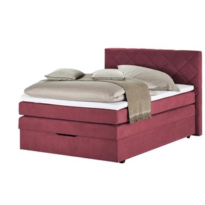 Boxspringbett - rot - Materialmix - 132 cm - 116 cm | Möbel Kraft