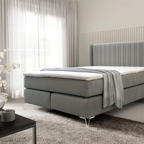 Boxspringbett Schlafzimmerbett AGNUS 120x200cm in Stoff Salvador Dunkelgrau