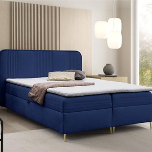 Boxspringbett Schlafzimmerbett ALIZE 120x200cm Stoff Fresh Blau