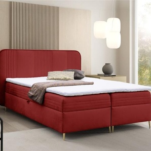 Boxspringbett Schlafzimmerbett ALIZE 140x200cm Stoff Fresh Rot