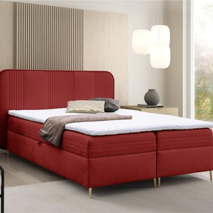 Boxspringbett Schlafzimmerbett ALIZE 180x200cm Stoff Fresh Rot