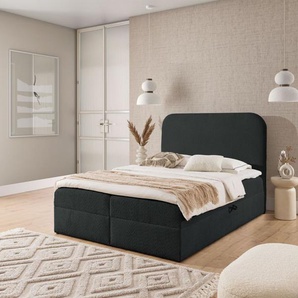 Boxspringbett Schlafzimmerbett AMADOR PREMIUM 140x200cm Stoff Coral Schwarz