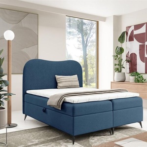 Boxspringbett Schlafzimmerbett BLAIR 120x220cm Stoff Now or Never Blau