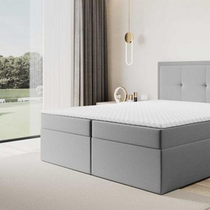 Boxspringbett Schlafzimmerbett DEGNA 180x200cm Stoff Gerra Grau