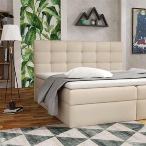 Boxspringbett Schlafzimmerbett DORIANO 120x200cm Kunstleder Soft Beige