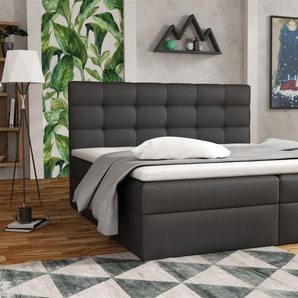 Boxspringbett Schlafzimmerbett DORIANO 200x200cm Kunstleder Soft Schwarz