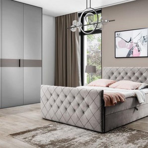 Boxspringbett Schlafzimmerbett EIVOR 180x200cm Cappuccino inkl.Bettkasten