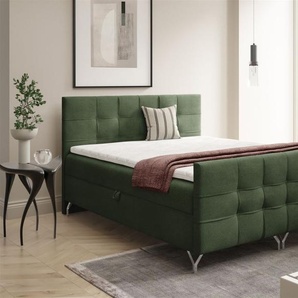 Boxspringbett Schlafzimmerbett PERLA 160x220cm Stoff Coral Grün