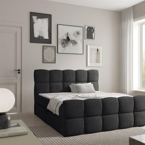 Boxspringbett Schlafzimmerbett SATINE 120x220cm Stoff Coral Schwarz