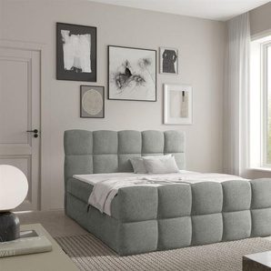 Boxspringbett Schlafzimmerbett SATINE 200x200cm Stoff Coral Grau