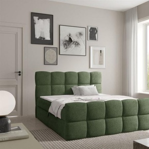 Boxspringbett Schlafzimmerbett SATINE PREMIUM 180x200cm Stoff Coral Meeresgrün