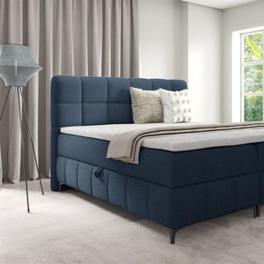 Boxspringbett Schlafzimmerbett SOPHIE 120x200cm Stoff Aragon Marineblau