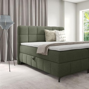 Boxspringbett Schlafzimmerbett SOPHIE 120x200cm Stoff Aragon Olivgrün