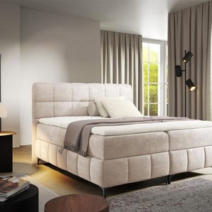 Boxspringbett Schlafzimmerbett SOPHIE 120x200cm Stoff Salvador Beige
