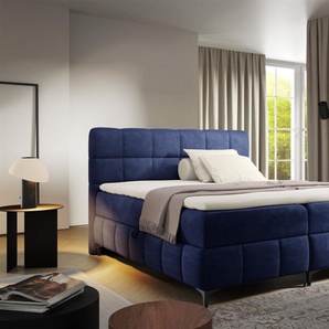 Boxspringbett Schlafzimmerbett SOPHIE 120x200cm Stoff Salvador Dunkelblau