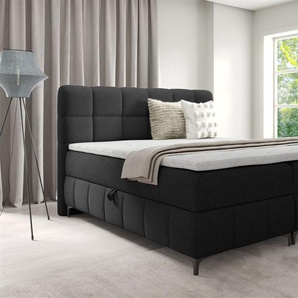 Boxspringbett Schlafzimmerbett SOPHIE 180x200cm Stoff Aragon Schwarz