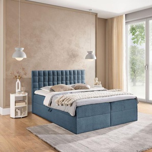 Boxspringbett Schlafzimmerbett TORIBO 120x200cm Stoff Coral Himmelblau