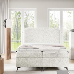 Boxspringbett Schlafzimmerbett TRIANA PREMIUM 200x220cm Stoff Trenza Creme