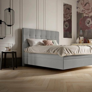 Boxspringbett SCHLARAFFIA Aida Komplettbetten Gr. Webstoff SECRET, Liegefläche B/L: 120 cm x 200 cm, H2, 7-Zonen-Tonnentaschen-Federkernmatratze, silberfarben (silver) Boxspringbetten ohne Bettkasten mit GELTEX Next Topper und