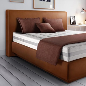 Boxspringbett Sinfonie, cognac, 180 x 200 cm, Härtegrad 2 und 3