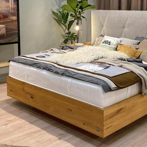 Boxspringbett Stella Alpina aus Massivholz, Kopfteil in beige, Liegefläche ca. 180 x 200 cm