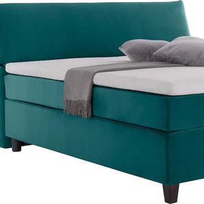 Boxspringbett TOM TAILOR COLOR BOX Komplettbetten Gr. Samtstoff TSV ohne TOM TAILOR Print, Liegefläche B/L: 120 cm x 200 cm, Gewicht bis: 100 kg H3, 5-Zonen-Tonnentaschen-Federkernmatratze, grün (emerald tsv 3) Boxspringbetten ohne Bettkasten