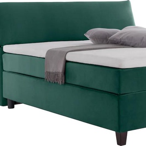 Boxspringbett TOM TAILOR COLOR BOX Komplettbetten Gr. Samtstoff TSV ohne TOM TAILOR Print, Liegefläche B/L: 160 cm x 200 cm, Gewicht bis: 100 kg H3, 5-Zonen-Tonnentaschen-Federkernmatratze, blau (aquamarine tsv 57) Boxspringbetten ohne Bettkasten
