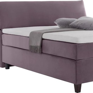 Boxspringbett TOM TAILOR HOME COLOR BOX Komplettbetten Gr. Samtstoff TSV ohne TOM TAILOR Print, Liegefläche B/L: 90 cm x 200 cm, Gewicht bis: 80 kg H2, 5-Zonen-Tonnentaschen-Federkernmatratze, lila (lavender tsv 18) Boxspringbetten ohne Bettkasten Print
