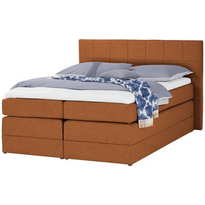 Boxspringbett  Warwickshire ¦ orange ¦ Maße (cm): B: 180 H: 120 T: 210