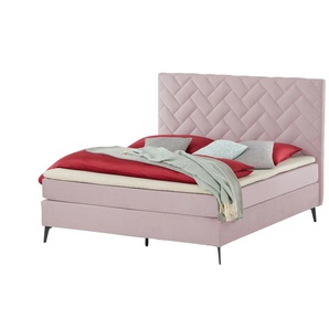 Boxspringbett Weave - rosa/pink - Materialmix - 180 cm - 122 cm | Möbel Kraft