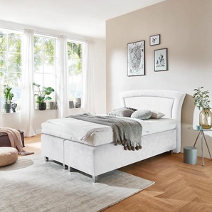 Boxspringbett WESTFALIA SCHLAFKOMFORT Komplettbetten Gr. Liegefläche B/L: 140 cm x 200 cm, H2, 7-Zonen-Kaltschaummatratze, weiß (mikrovelours weiß) Boxspringbetten ohne Bettkasten Komplettbetten in diversen Ausführungen