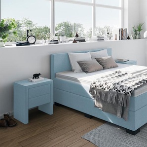 Boxspringbett William 80 x 200 cm Hellblau