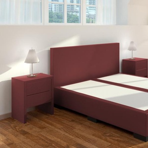 Boxspringbett William ohne Matratze 160 x 210 cm Weinrot