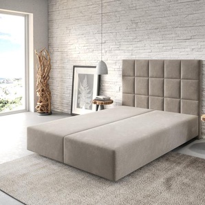 Boxspringgestell Dream-Fine 140x200 cm Mikrofaser Beige, Bettgestelle