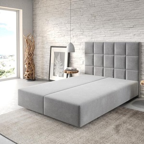 Boxspringgestell Dream-Fine 140x200 cm Mikrofaser Grau, Bettgestelle