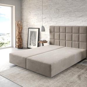 Boxspringgestell Dream-Fine 160x200 cm Mikrofaser Beige, Bettgestelle