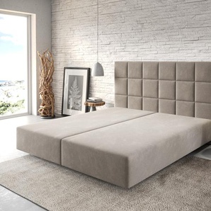 Boxspringgestell Dream-Fine 180x200 cm Mikrofaser Beige, Bettgestelle