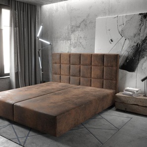 Boxspringgestell Dream-Fine 180x200 cm Mikrofaser Braun, Bettgestelle