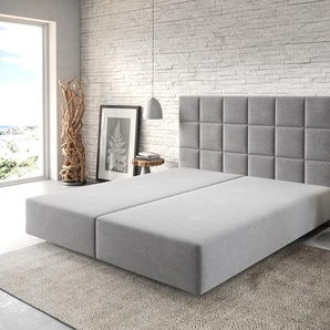 Boxspringgestell Dream-Fine 180x200 cm Mikrofaser Grau, Bettgestelle