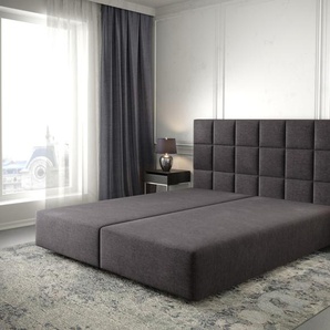 Boxspringgestell Dream-Fine 180x200 cm Mikrofaser Schwarz, Bettgestelle