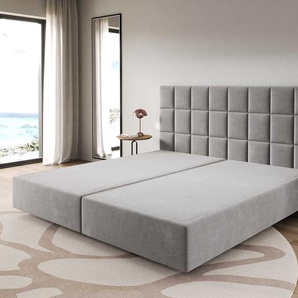 Boxspringgestell Dream-Fine Mikrofaser Grau 200x200 cm, Boxspringbetten