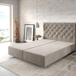 Boxspringgestell Dream-Great 160x200 cm Mikrofaser Beige, Bettgestelle