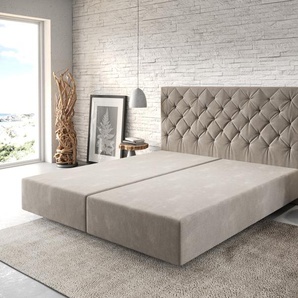 Boxspringgestell Dream-Great 180x200 cm Mikrofaser Beige, Bettgestelle
